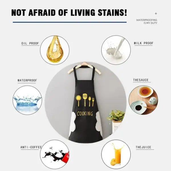 Kitchen Cooking Apron, Waterproof & Anti-Oil Polyester Kitchen Apron, Restaurant Apron for Chef Cooking - Image 3