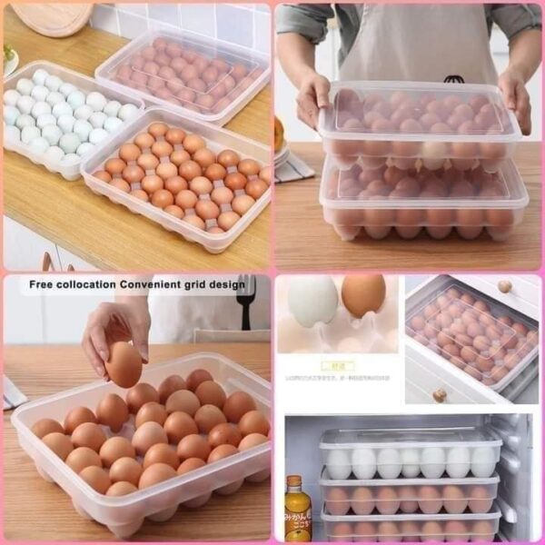 Egg Storage Box 24 Grids Plastic - Image 3