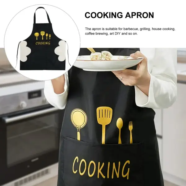 Kitchen Cooking Apron, Waterproof & Anti-Oil Polyester Kitchen Apron, Restaurant Apron for Chef Cooking - Image 5