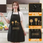 Kitchen Cooking Apron, Waterproof & Anti-Oil Polyester Kitchen Apron, Restaurant Apron for Chef Cooking - Image 4