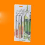 4 Pcs Reusable Stainless Steel Drinking Straw with Cleaner Brush - Image 5