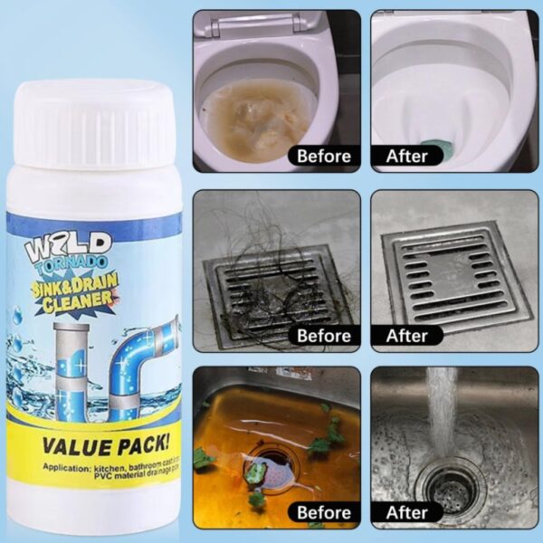 Powerful Sink Drain Cleaner Portable Powder Cleaning Tool Super Clog Remover - Image 3