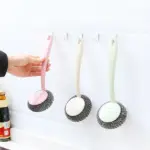 Long Handle Stainless Steel Wire Dishwashing Cleaning Brush