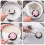 Long Handle Stainless Steel Wire Dishwashing Cleaning Brush - Image 3