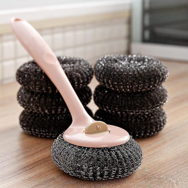 Long Handle Stainless Steel Wire Dishwashing Cleaning Brush - Image 5